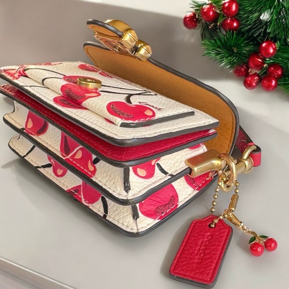 🚫SOLD🚫 Coach Tabby 12 Cherry Print and Coach Cherry Charm Collectible + Gift Box - Picture 10 of 17